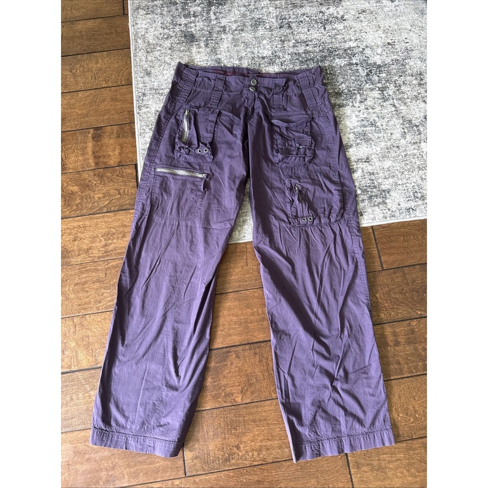 PETE & GRETA JOHNNY WAS Hailey Cargo Pants Plum Utility Boho Size 6